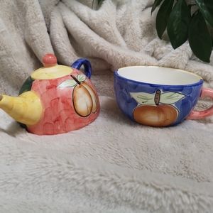 Teapot and cup